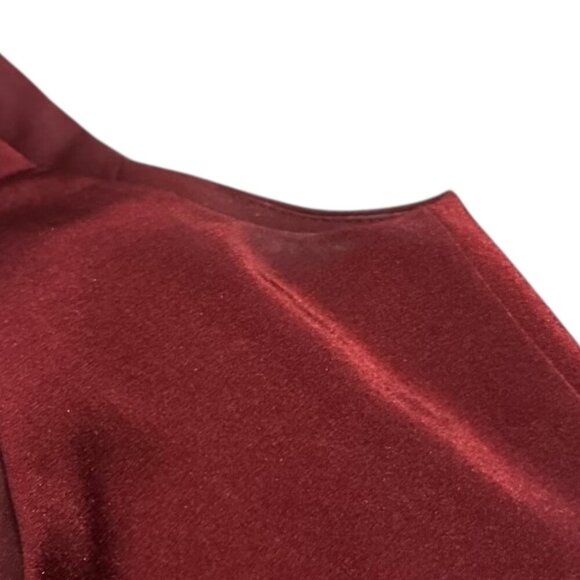 Alyce Paris Burgundy Red Floor Length Gown Maxi Dress High Slit Fitted Size 6 - Picture 14 of 16